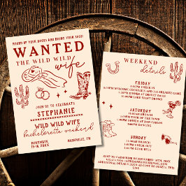 Wild Wild Wife 3-Day Itinerary Bachelorette Party Einladung