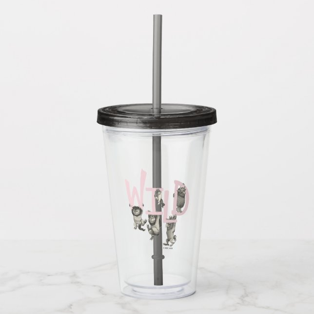WILD | Wilde Dinge und Max - Rosa Acryltrinkbecher (Vorderseite)