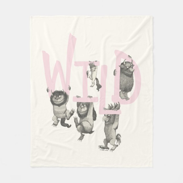 WILD | Wilde Dinge und Max - Rosa Fleecedecke (Vorderseite)