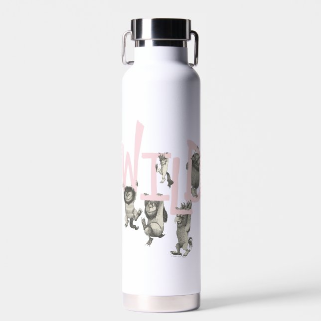 WILD | Wilde Dinge und Max - Rosa Trinkflasche (Vorne)
