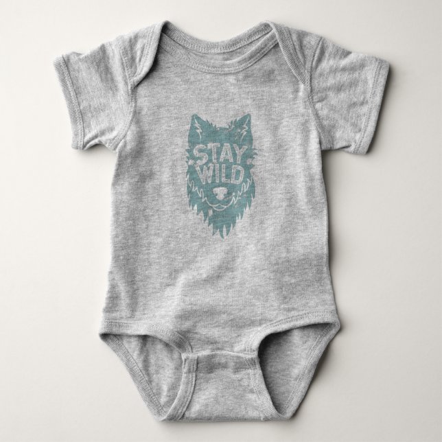 Wild Wolf Baby Strampler (Vorderseite)