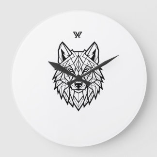 Wild Wolf Grafik | Vintage-Wilderness-Wolf-T-Shirt Große Wanduhr