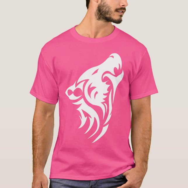 Wild Wolf Howling White Wolf Face T-Shirt (Vorderseite)