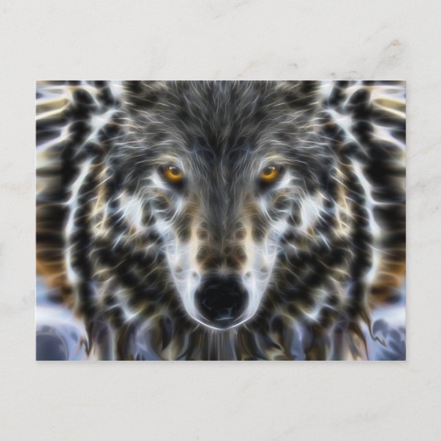 Wild Wolf Inspirational Portrait Postkarte (Vorderseite)