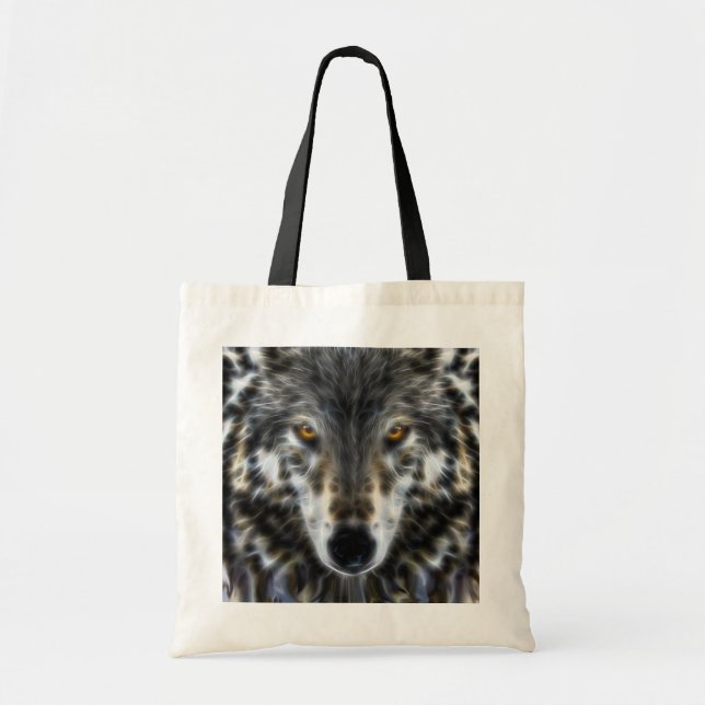 Wild Wolf Inspirational Portrait Tragetasche (Vorne)