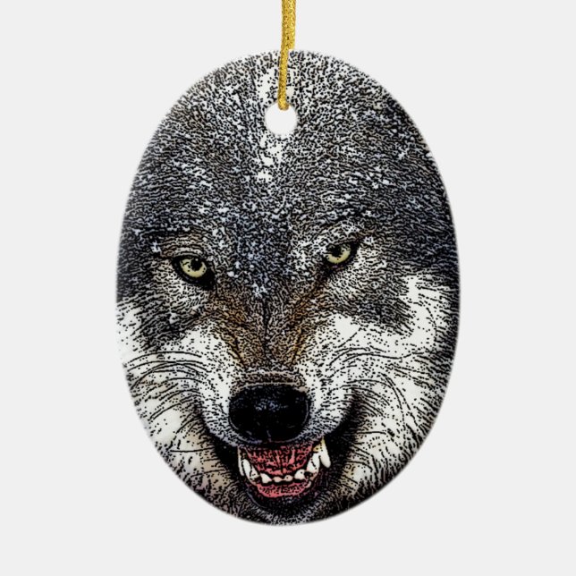 Wild Wolf Keramik Ornament (Vorne)
