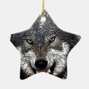 Wild Wolf Keramik Ornament