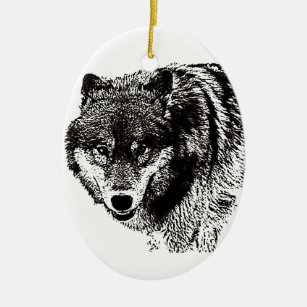 Wild Wolf Keramik Ornament
