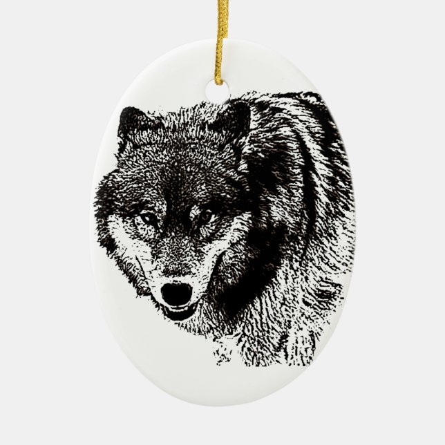 Wild Wolf Keramik Ornament (Vorne)