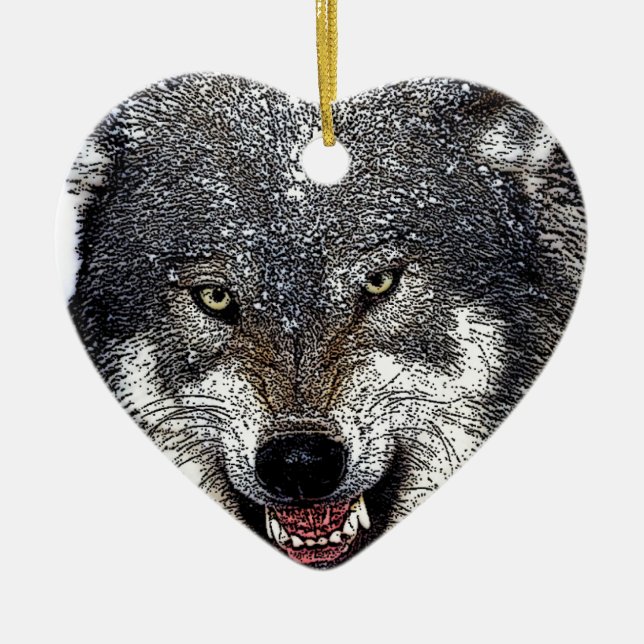 Wild Wolf Keramik Ornament (Vorne)