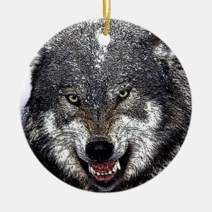 Wild Wolf Keramikornament