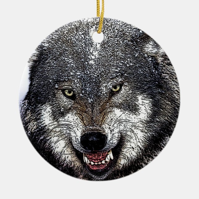 Wild Wolf Keramikornament (Vorne)