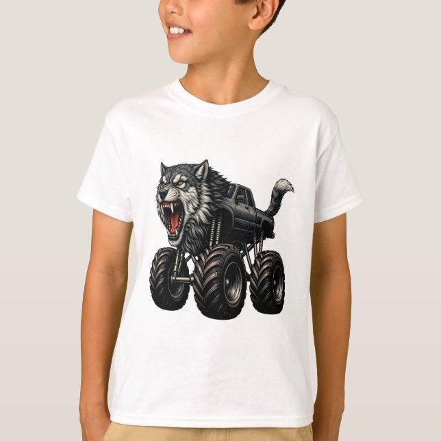 Wild Wolf Monster Truck T-Shirt (Vorderseite)