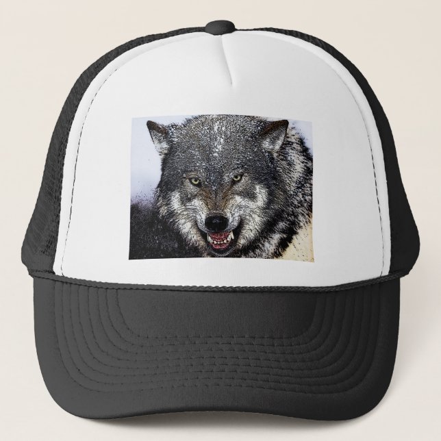 Wild Wolf Truckerkappe (Vorderseite)