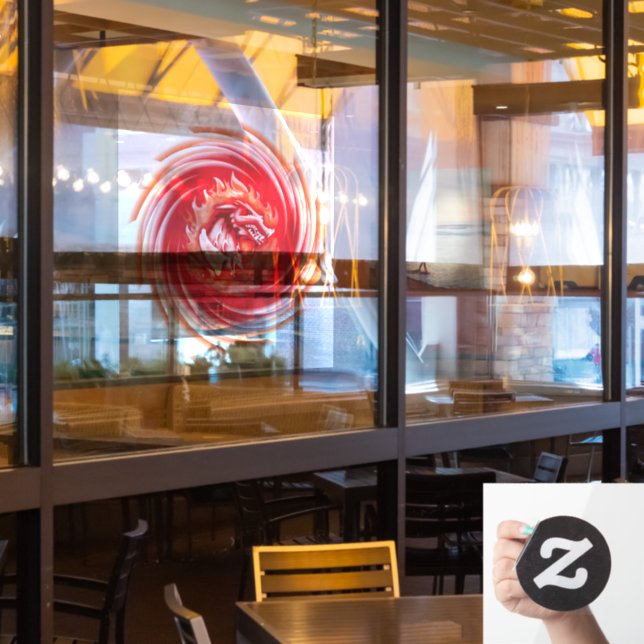 Wild Wolf Whirl Shru-Fensterheber Fensteraufkleber (Restaurantfenster)