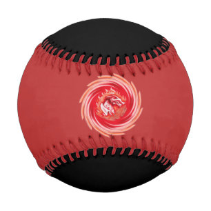 Wild Wolf Whirling roter und schwarzer Baseball