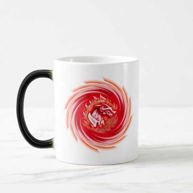 Wild Wolf Whirling Weiß Morphing Tasse (Links)