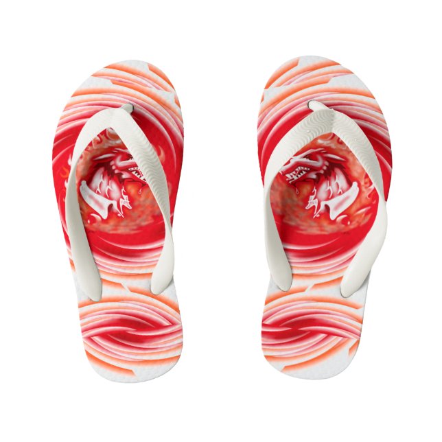 Wild Wolf Whirling weißes Kleinkind Flip Flops (Fußbett)