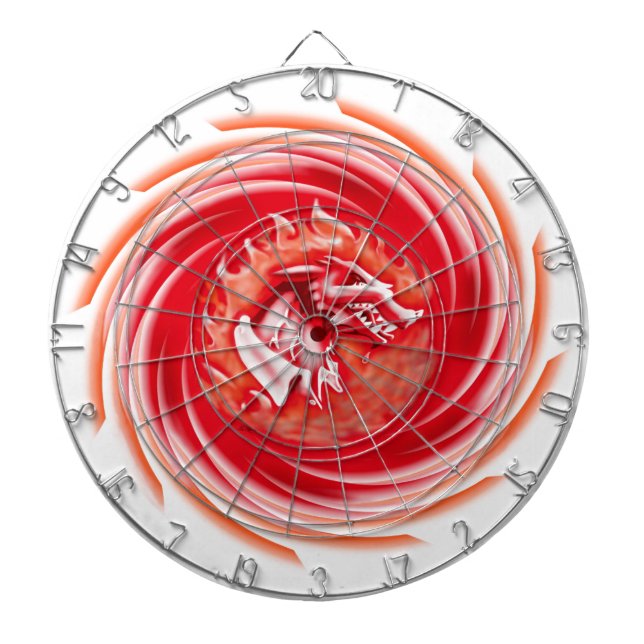 Wild Wolf Whirling White Dart Board Dartscheibe (vorne)