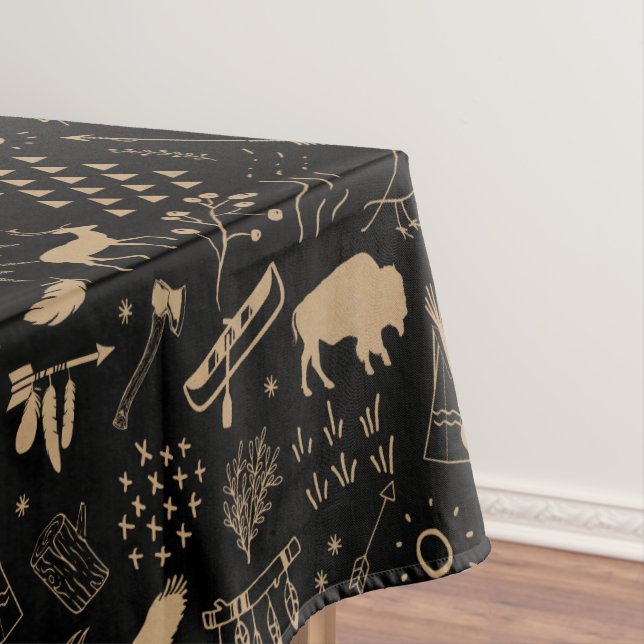 Wild Wonderful Christmas Pattern/Kraft Black ID604 Tischdecke (Beispiel)