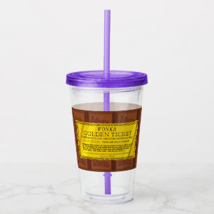 Wild Wonka Golden Ticket Acryltrinkbecher