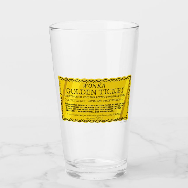 Wild Wonka Golden Ticket Glas (Vorderseite)