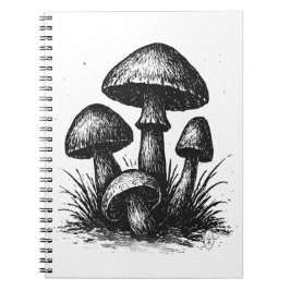 Wild Woodland Mushrooms – Ink Art Notizblock