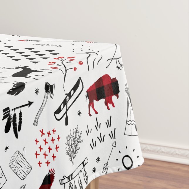 Wild Wunderschönes Weihnachtsmuster Rot/Schwarz ID Tischdecke (Beispiel)