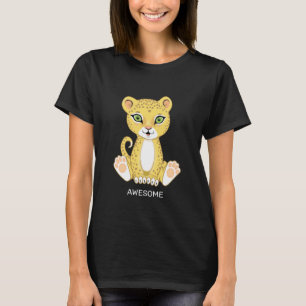 Wild Young Leopard Animal Cartoon T - Shirt
