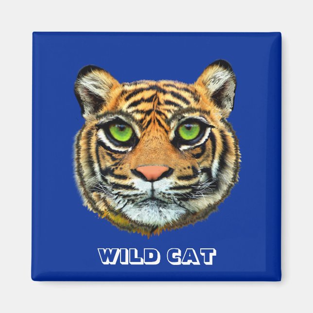 Wild Young Tiger Face Magnet (Vorne)