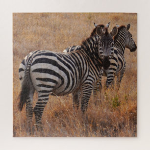 Wild Zebra auf afrikanisch Schlicht Puzzle