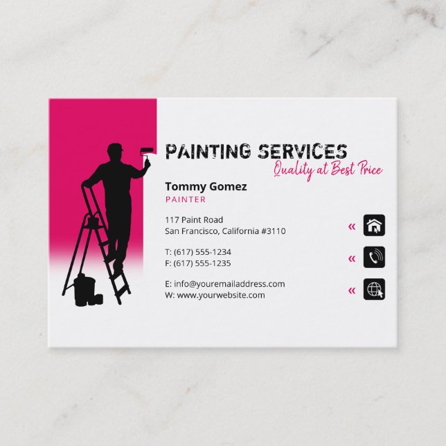 Wildberry Painting Services | Maler am Arbeitsplat Visitenkarte (Vorderseite)