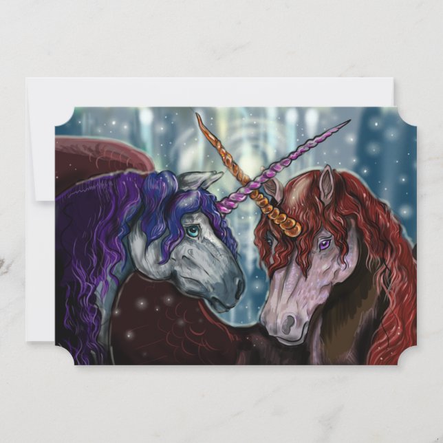 Wildberry Unicorns Einladung (Vorderseite)