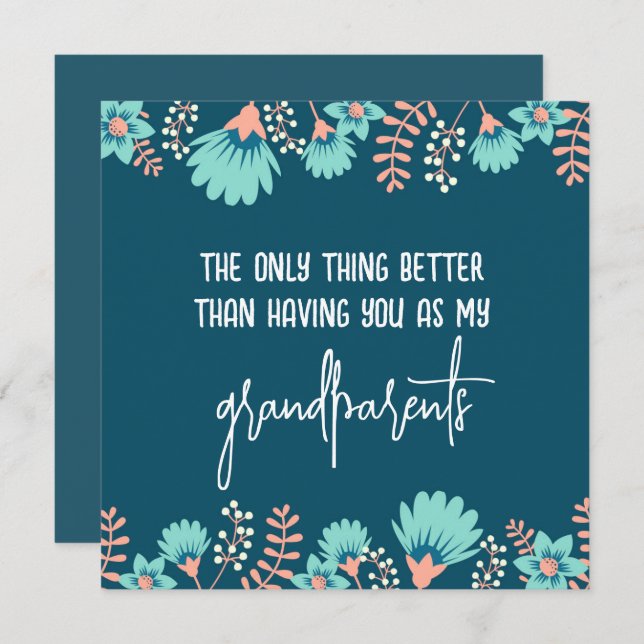 Wildblauer Blütenschwangerschaft gegenüber Großelt Ankündigung (Vorne/Hinten)