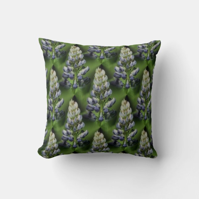 Wildblauer Lupine Blume Naturmuster Kissen (Vorderseite)