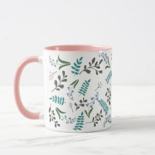 Wildblume 11 oz. Rosa, weiße Keramik Tasse