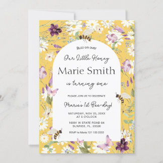 Wildblume 1. Bienentag Geburtstagsgarten Party Einladung