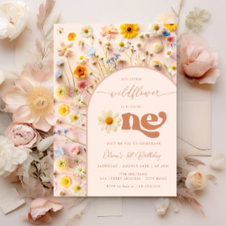 Wildblume 1. Geburtstag Einladung