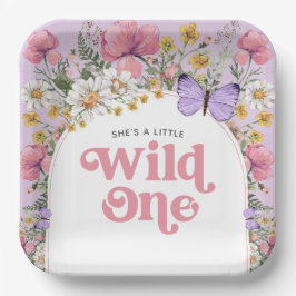 Wildblume 1 Geburtstag Pappteller