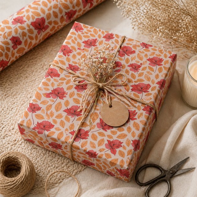 Wildblume 1. Geburtstagskarte Geschenkpapier (Modern Chic Wildflower 1st Birthday Girl Wrapping Paper)