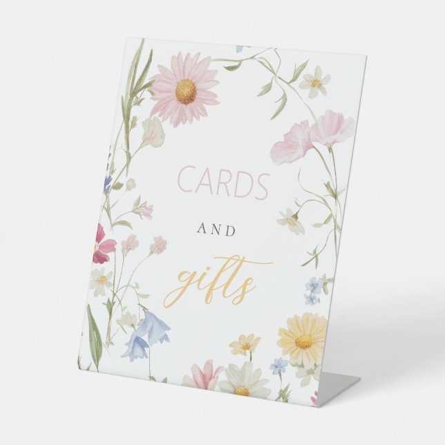 Wildblume 1. Geburtstagskarte und Geschenktafel Sockelschild (Vorderseite)