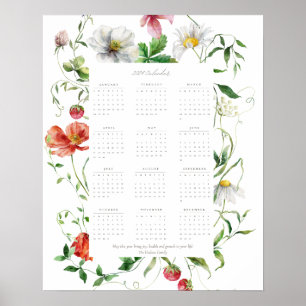 Wildblume 2024 Volljähriger Motivierend Kalender Poster