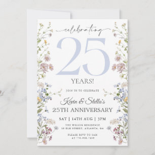 Wildblume 25 Jahre Einladung