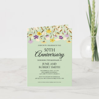 Wildblume 50. Hochzeitstag Einladung