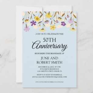Wildblume 50. Hochzeitstag Einladung