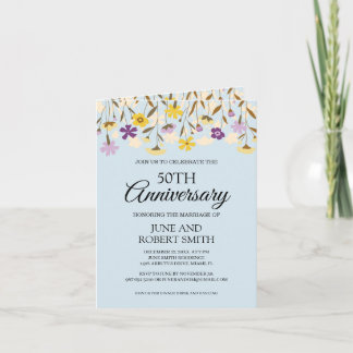 Wildblume 50. Hochzeitstag Einladung