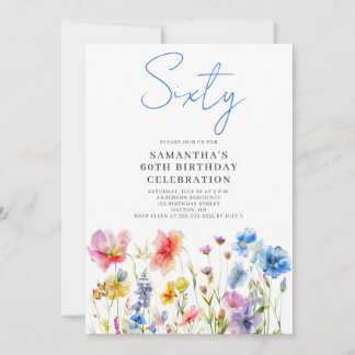 Wildblume 60. Geburtstag Einladung