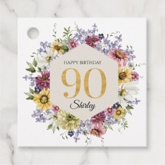 Wildblume 90. Geburtstag Personalisiert Geschenkanhänger
