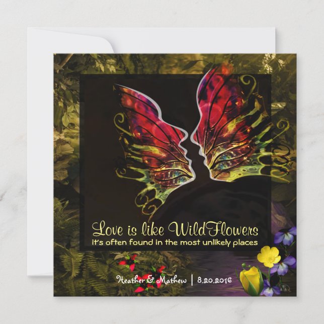 Wildblume Abstrakte Lebenskraft Einladung (Vorderseite)