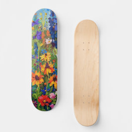 Wildblume Akryllackierung Skateboard